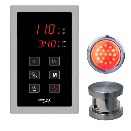 Steamspa Indulgence Touch Panel Control Kit in Brushed Nickel INTPKBN